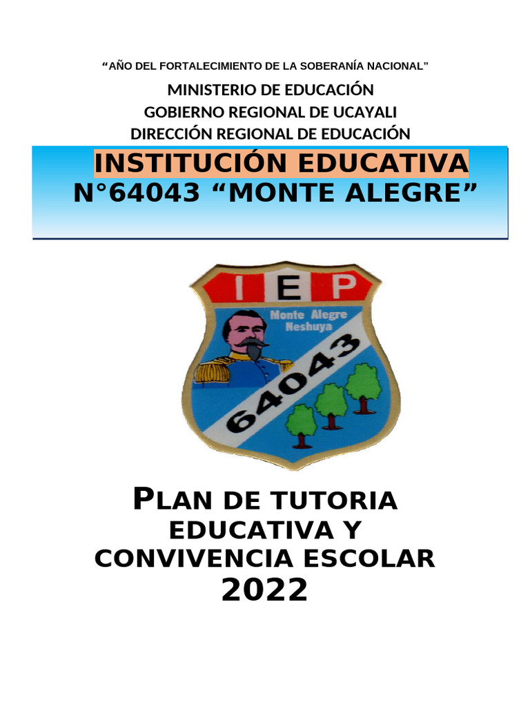 Plan de Tutoría y Convivencia Escolar 2022 | PDF | Enseñando | Violencia