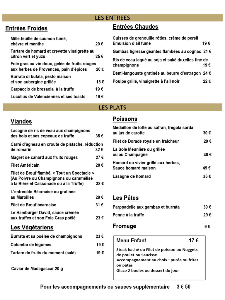 Menu Gastronomique Varié et Raffiné | PDF | sauce | Cuisine