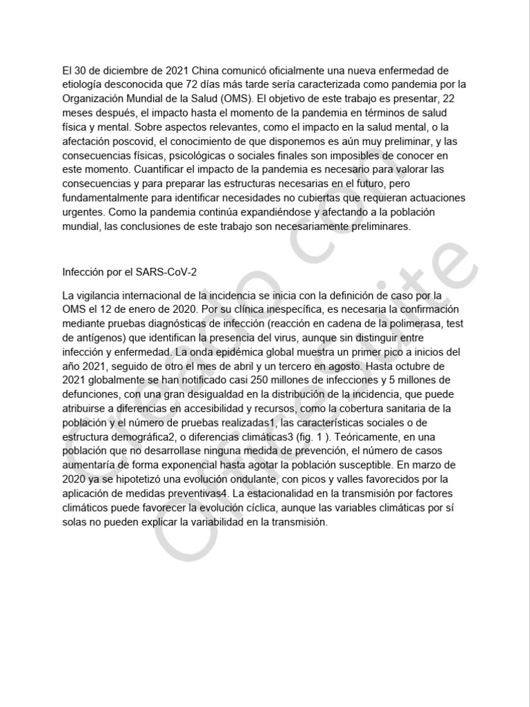 Impacto de la pandemia en salud global | PDF | Infantes | Pandemia