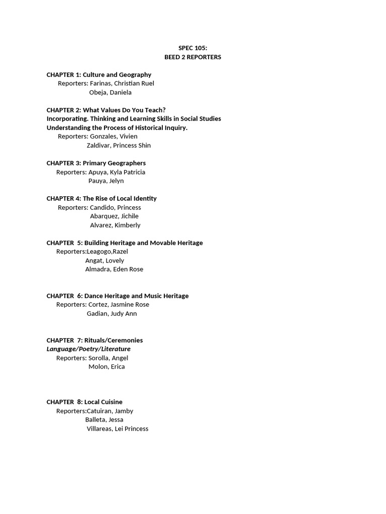 Culture and Geography Report Overview | PDF | Social Science | Art