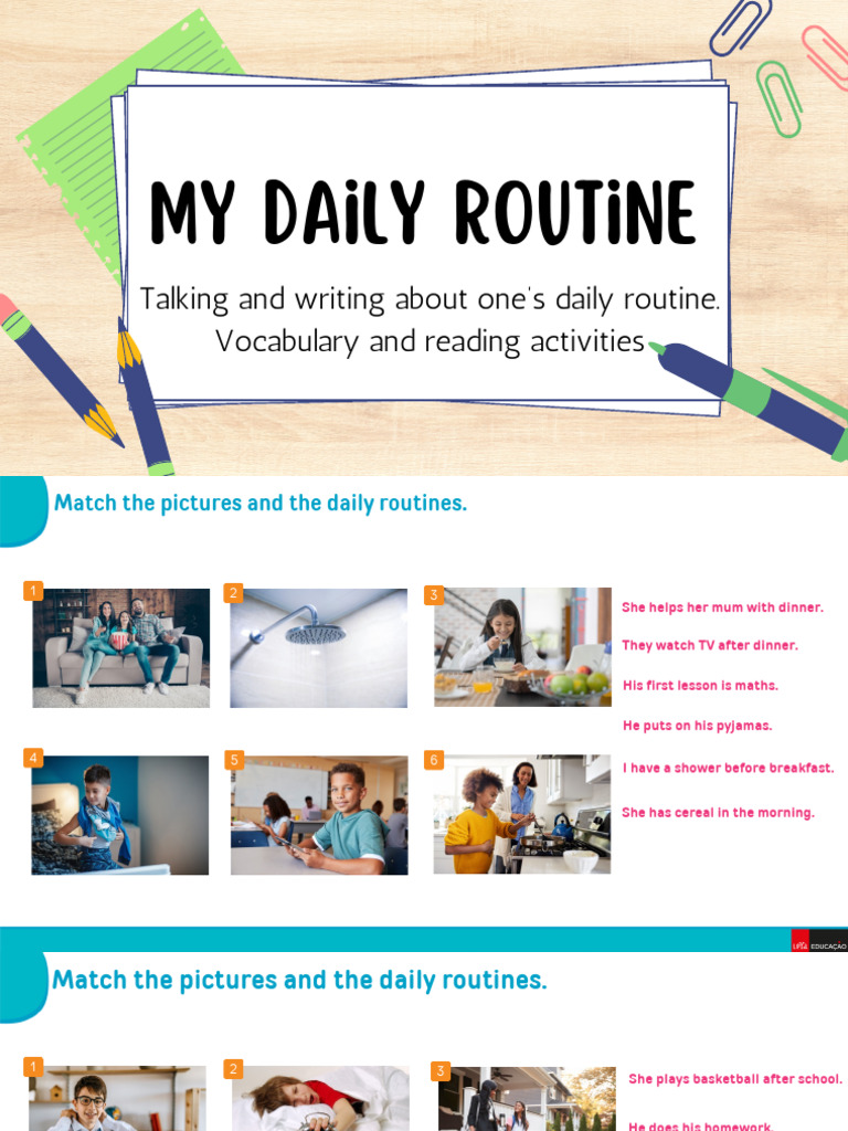 Daily Routine Vocabulary Activities | PDF