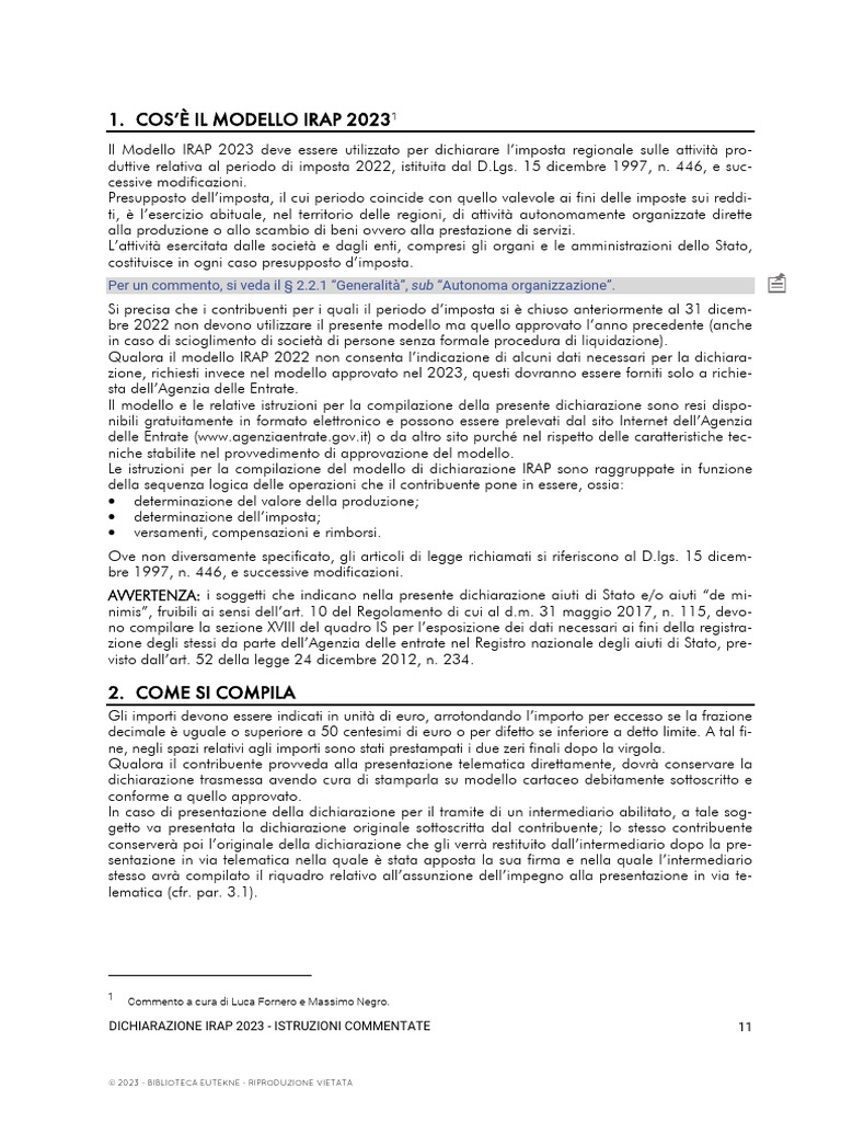 1 Cos e Il Modello Irap 2023 2 Come Si Compila 3 Termini e Modalita | PDF