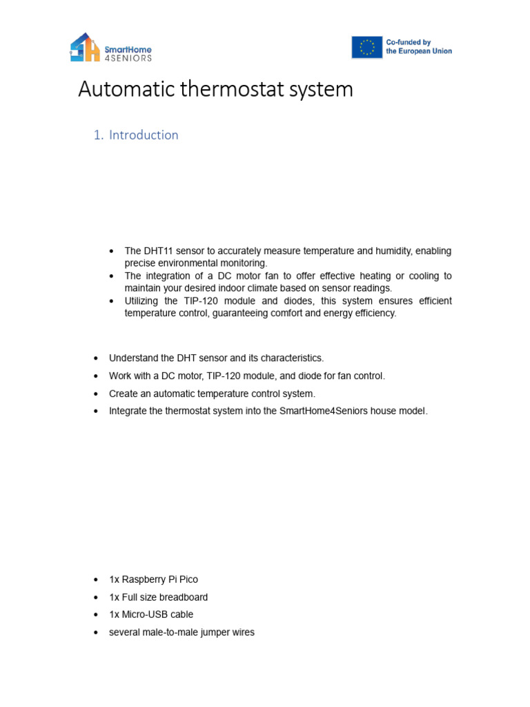 Automatic Thermostat System Guide | PDF | Thermostat | Sensor