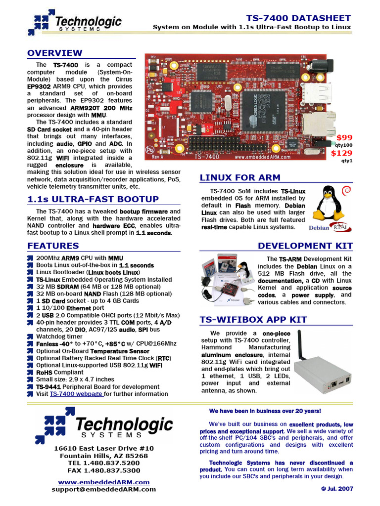 Ts 7400 Datasheet | PDF | Booting | Flash Memory