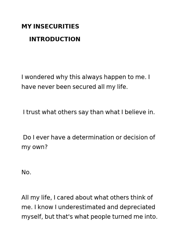 My Insecurities-Wps Office | PDF | Mystery, Thriller & Crime Fiction ...