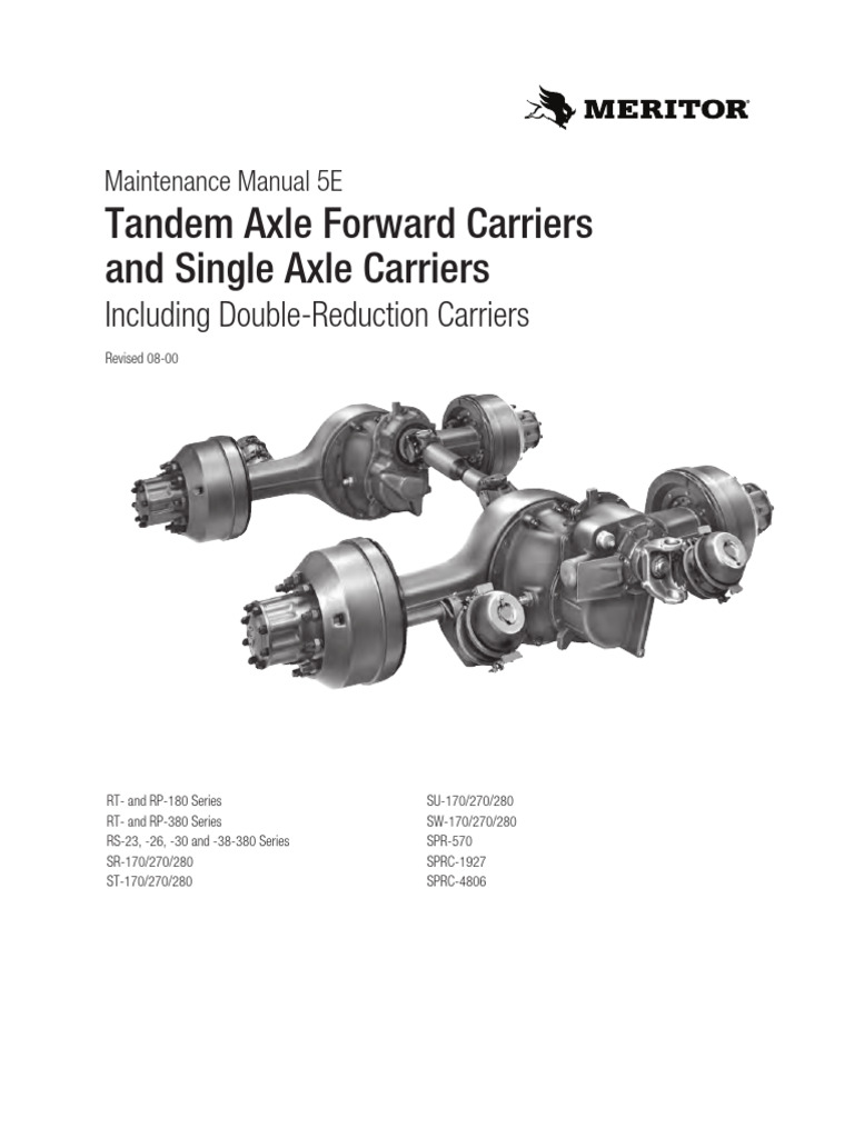 Meritor Axle Maintenance Manual 5E | PDF | Axle | Gear