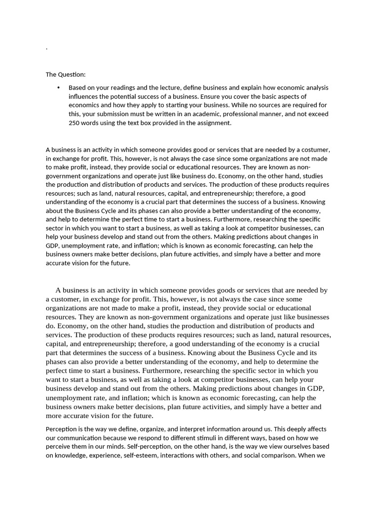 Business Question | PDF | Economies | Business Cycle