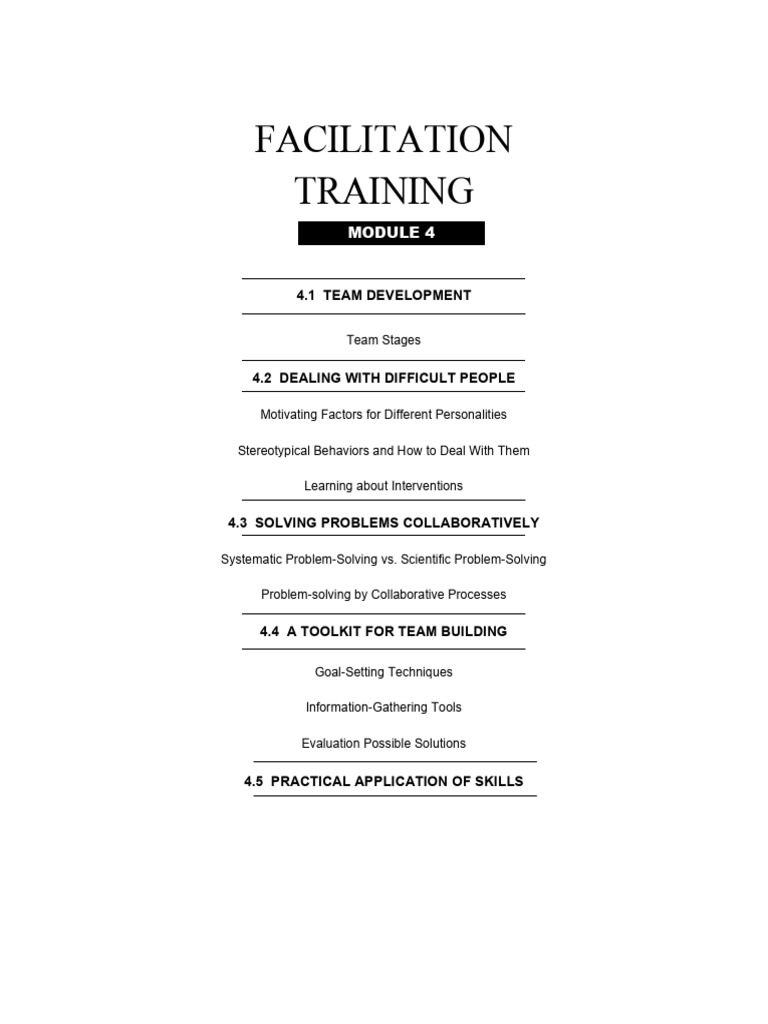 Team Building and Facilitation Skills | PDF | Mentorship | Evaluation