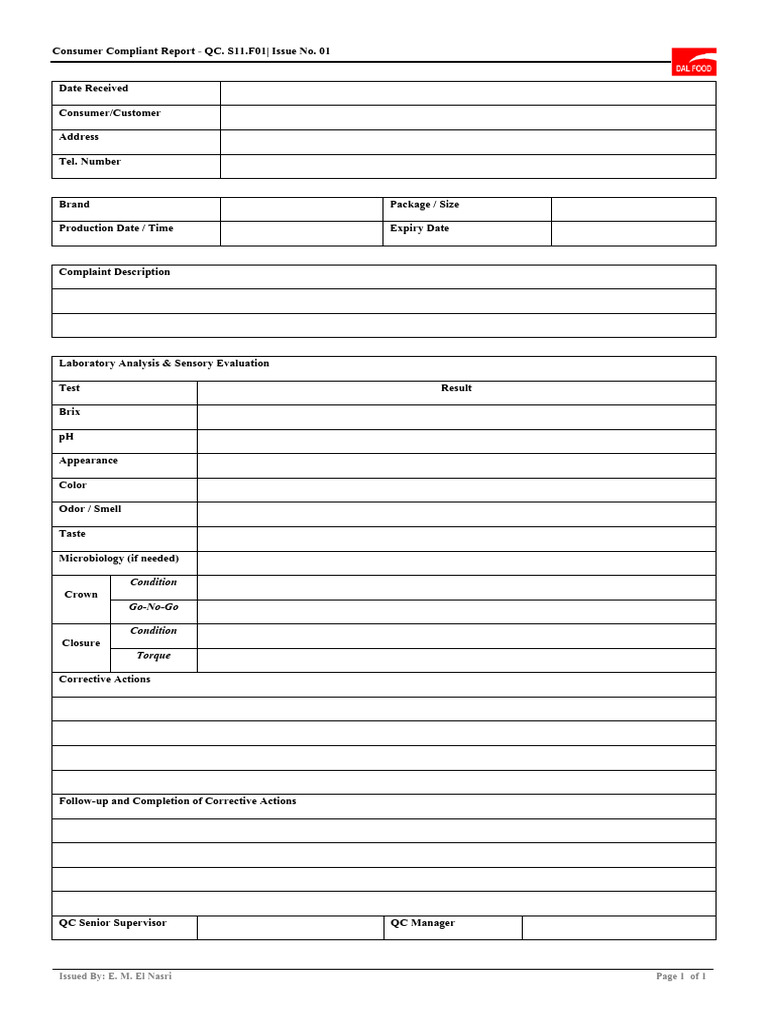 Consumer Compliant Report | PDF