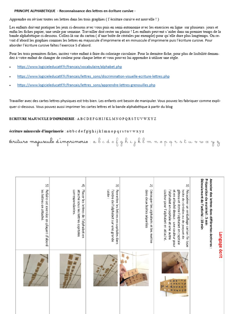 Apprendre l'alphabet en cursive et script | PDF | Impression ...