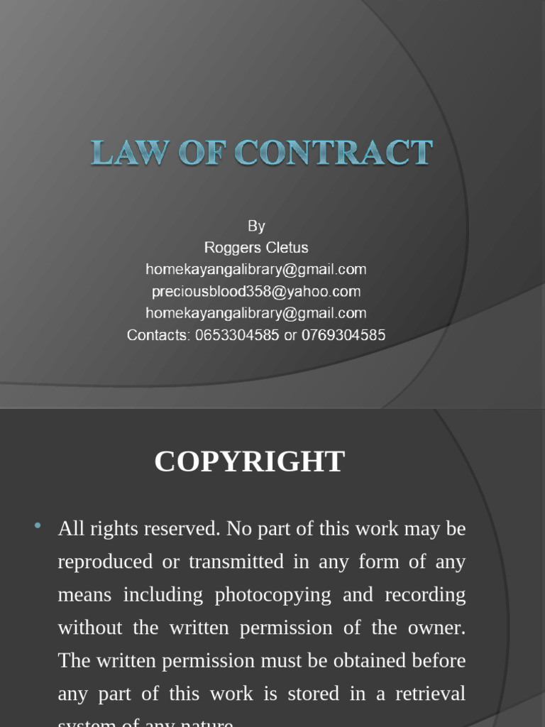 Law of Contract II | PDF | Misrepresentation | Legal Ethics