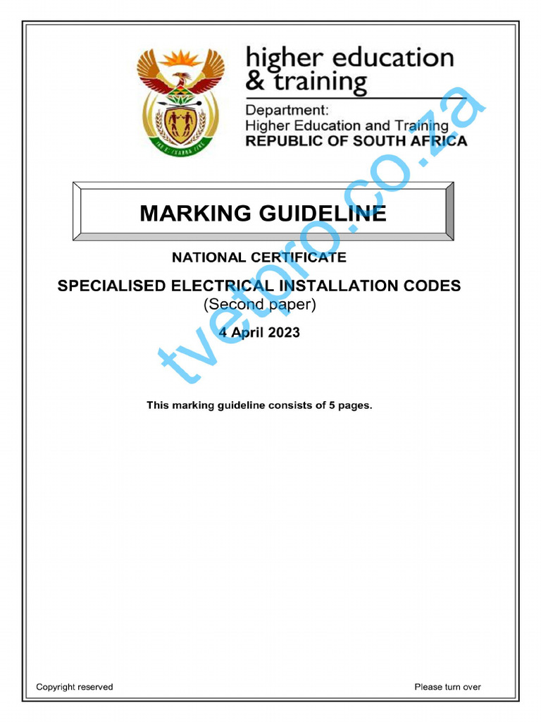 02-2023 April T1640 - SPECIALISED ELECTRICAL INSTALLATION CODES P2 MEMO ...