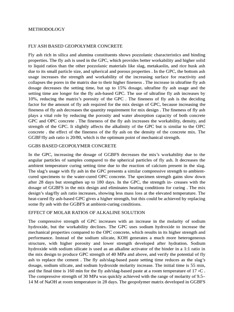 METHODOLOGY | PDF | Concrete | Sodium Hydroxide