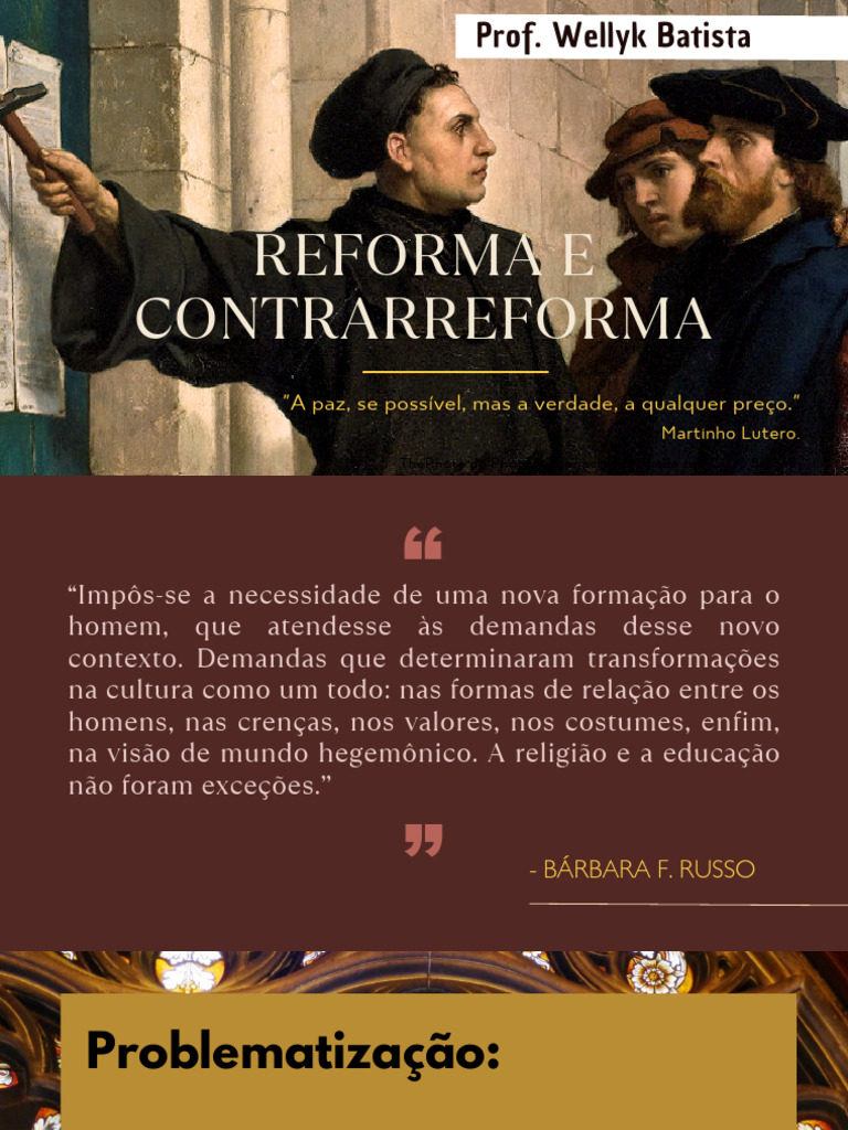 Aula Reforma e Contrarreforma | PDF | Protestantismo | Contrarreforma