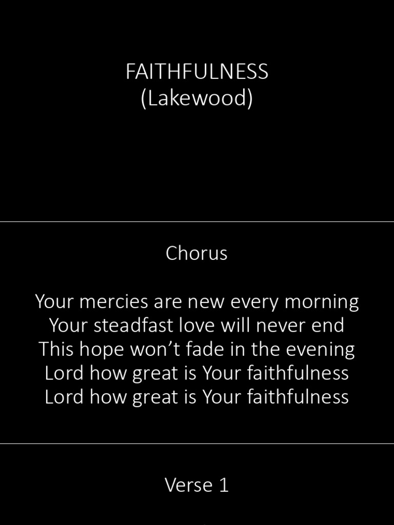 Lakewood's Faithfulness Lyrics | PDF | Religion & Spirituality