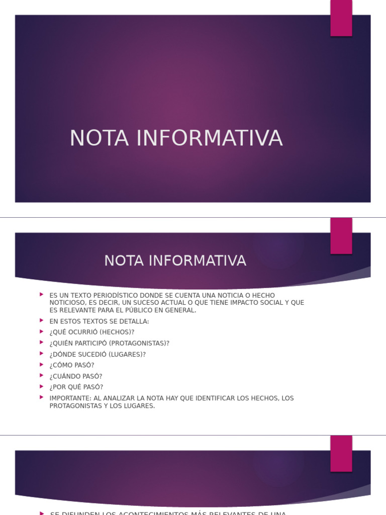 Guía de Notas Informativas | PDF | Información | Periódicos