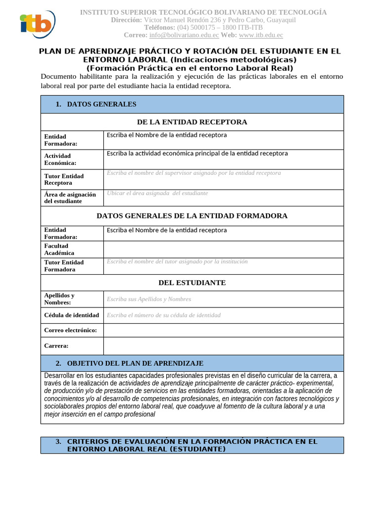 16 Plan de Aprendizaje Práctico y de Rotación Del Estudiante | PDF