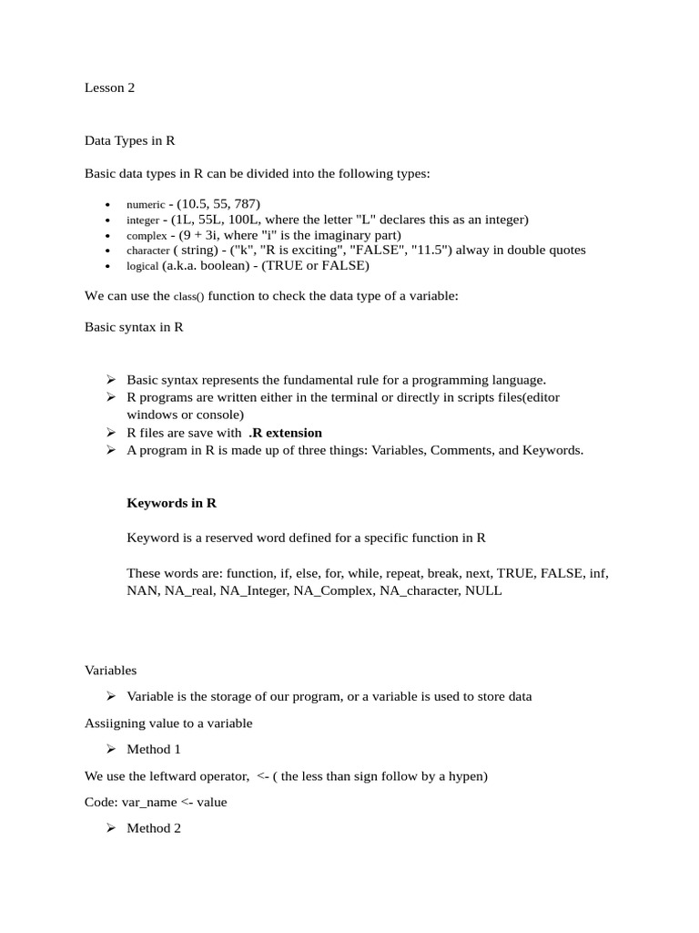 NPHIL Lec 2 R | PDF | Data Type | Reserved Word