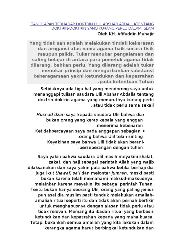 Artikel Ulil Absor Pdf