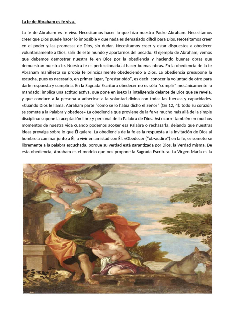 La fe y obediencia de Abraham | PDF | Religión y espiritualidad