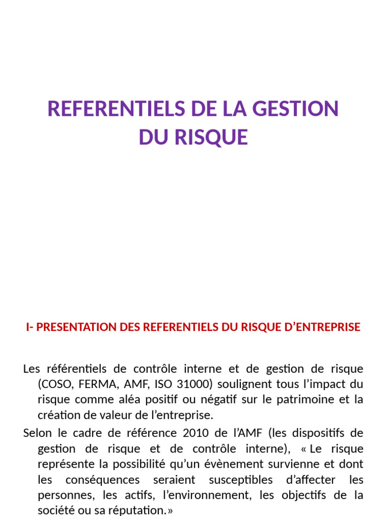 Référentiels de gestion des risques | PDF | Bâle II | Risque