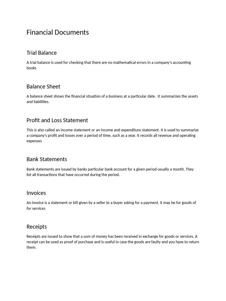 Financial Documents | PDF