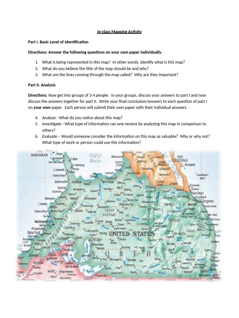 In-Class Map Analysis Activity Guide | PDF | Social Science