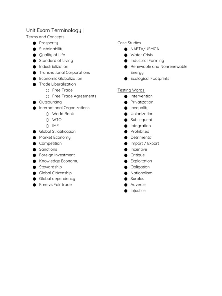 Unit 3 - 4 Review Document 204827 | PDF