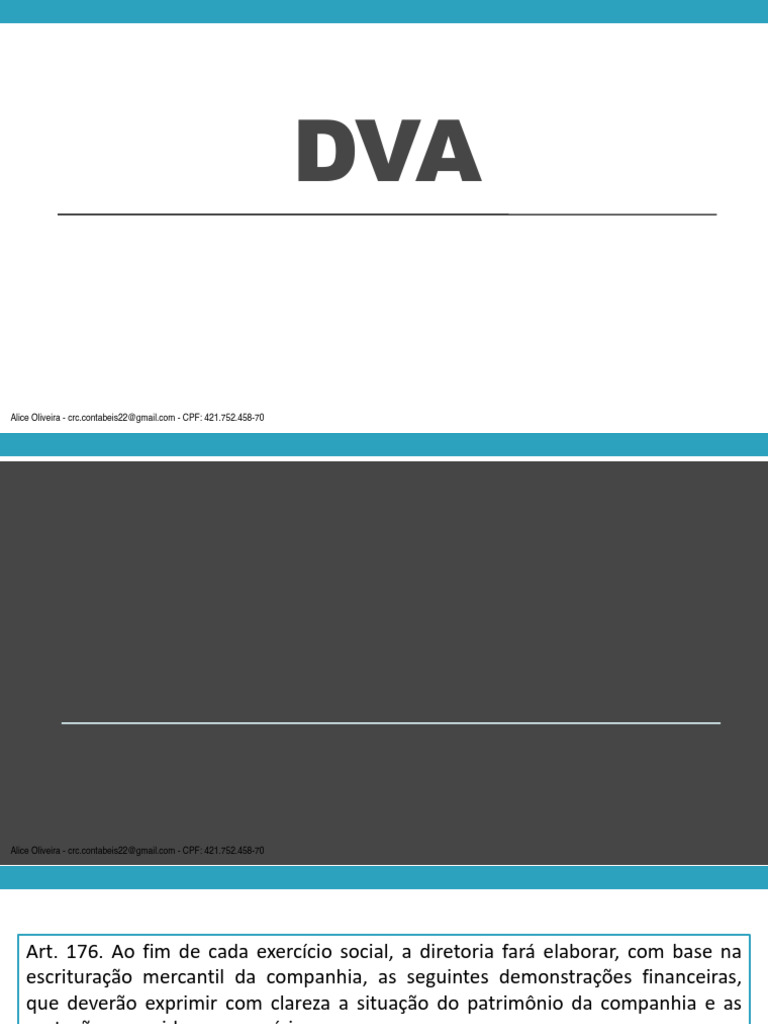 Slides - DVA | PDF | Declaração de renda | Contabilidade