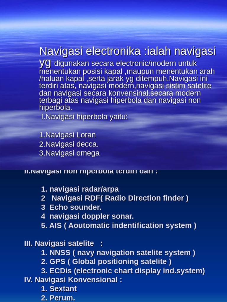 Navigasi Elektronik: Metode dan Sistem | PDF