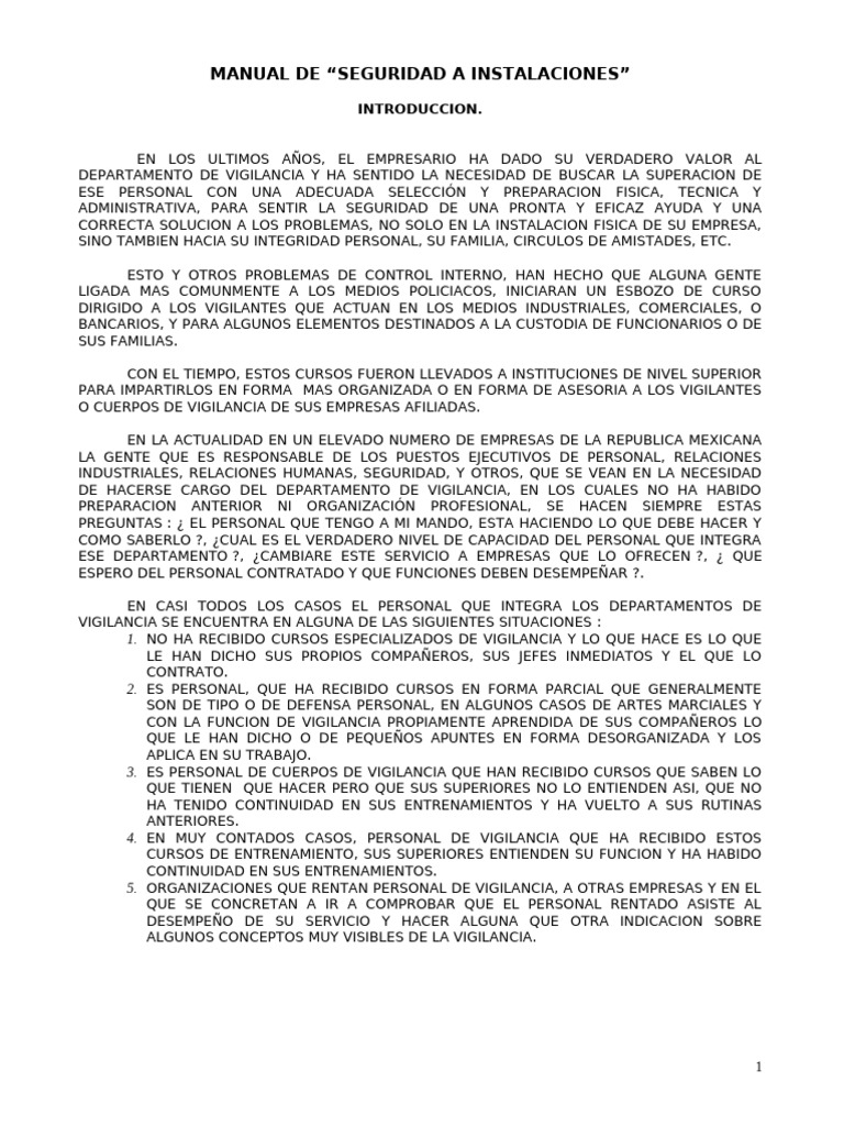 Manual de Seguridad y Vigilancia | PDF | Business | Vigilancia