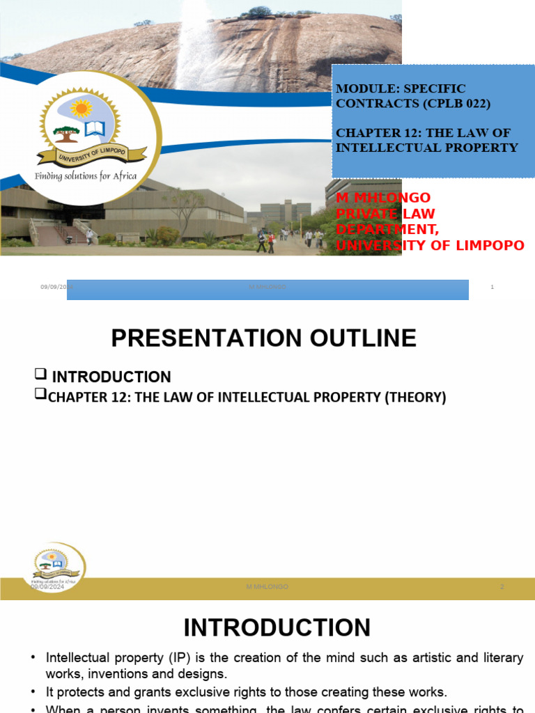 Intellectual Property Law Overview | PDF | Intellectual Property | Patent