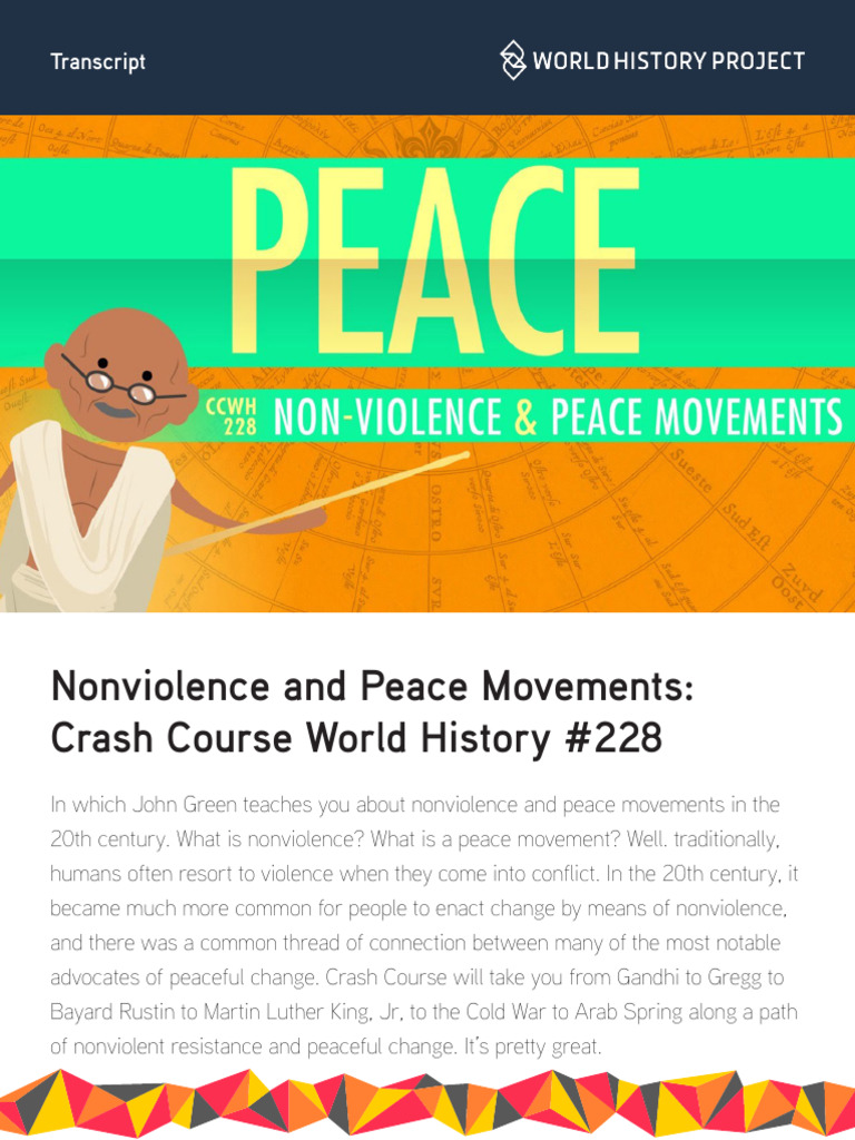 CC Nonviolence and Peace Movements CCWH 228 | PDF | Mahatma Gandhi ...
