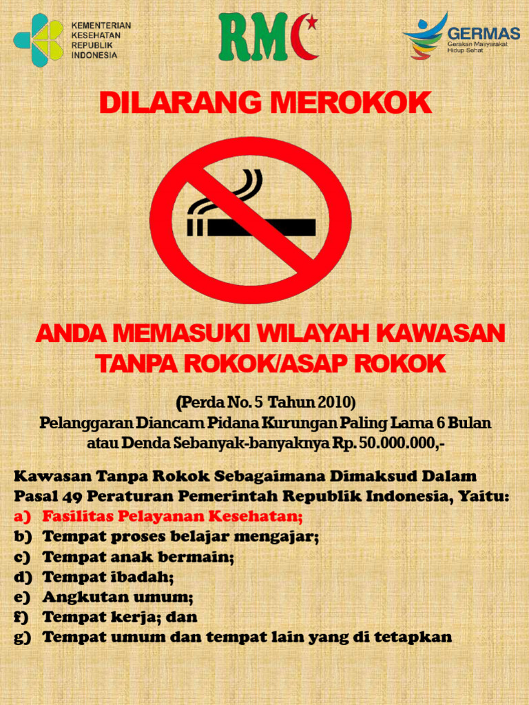 Poster LARANGAN MEROKOK | PDF | Hukum