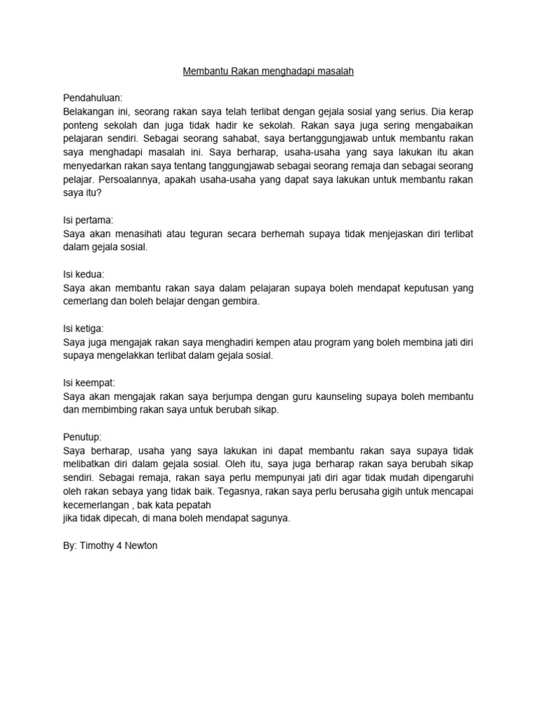 Membantu Rakan Menghadapi Masalah | PDF