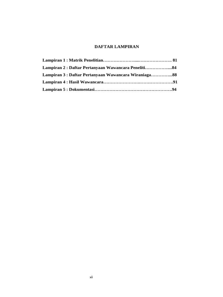 Daftar Lampiran | PDF