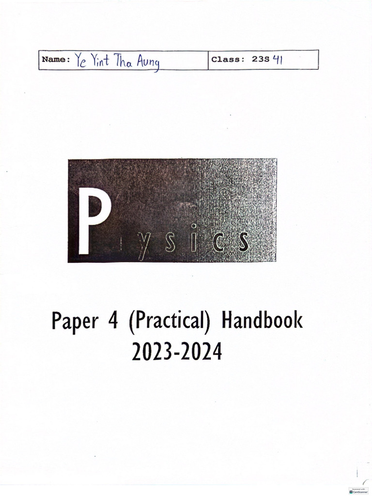Physics Practical Booklet | PDF