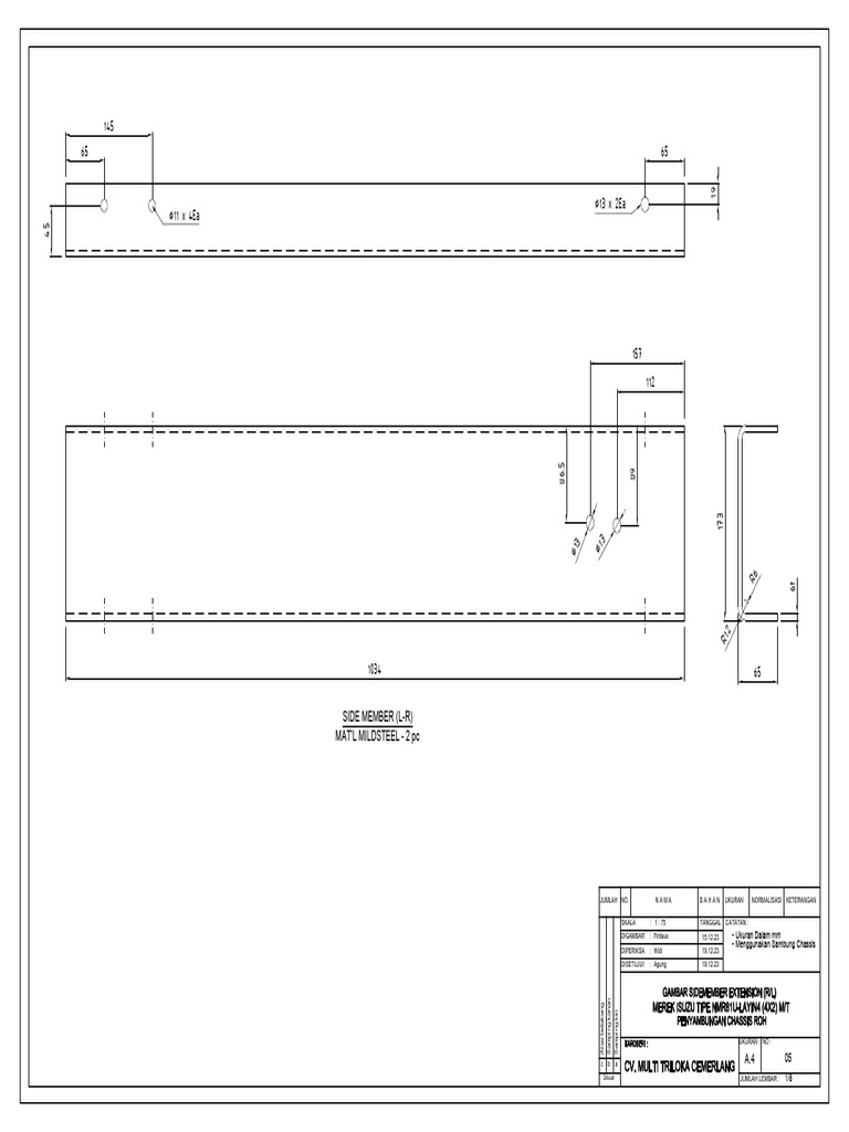 Gambar Sidemember Extension (L-R) | PDF