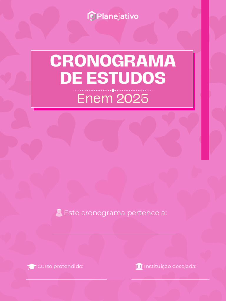 Cronograma de Estudos ENEM 2025 | PDF | Pronome | Química