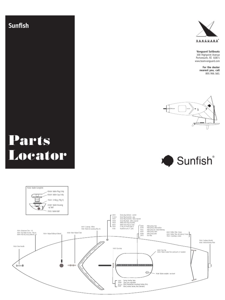Sunfish Parts Locator Sailboats Water Transport
