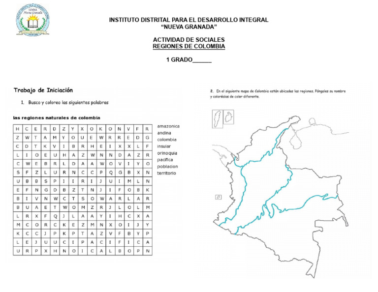 Actividad Sociales Regiones de Colombia | PDF