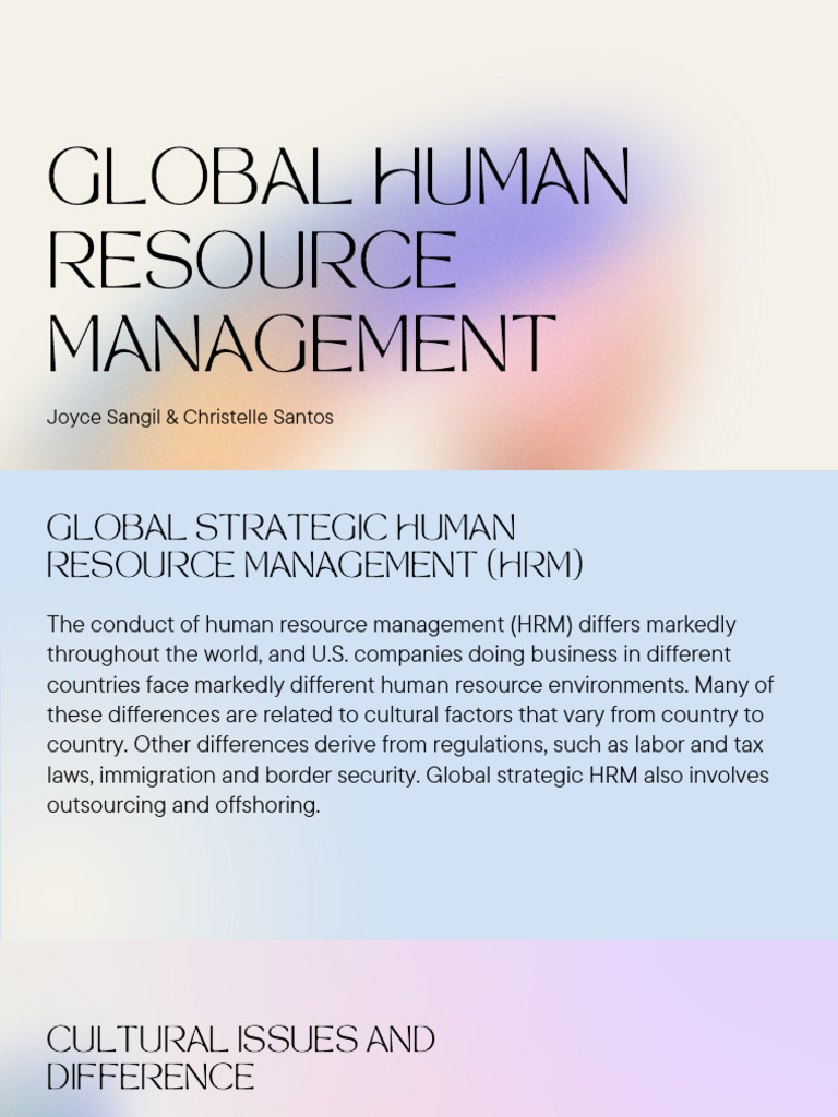 Chapter 11 GLOBAL HUMAN RESOURCE MANAGEMENT | PDF | Cost Of Living ...