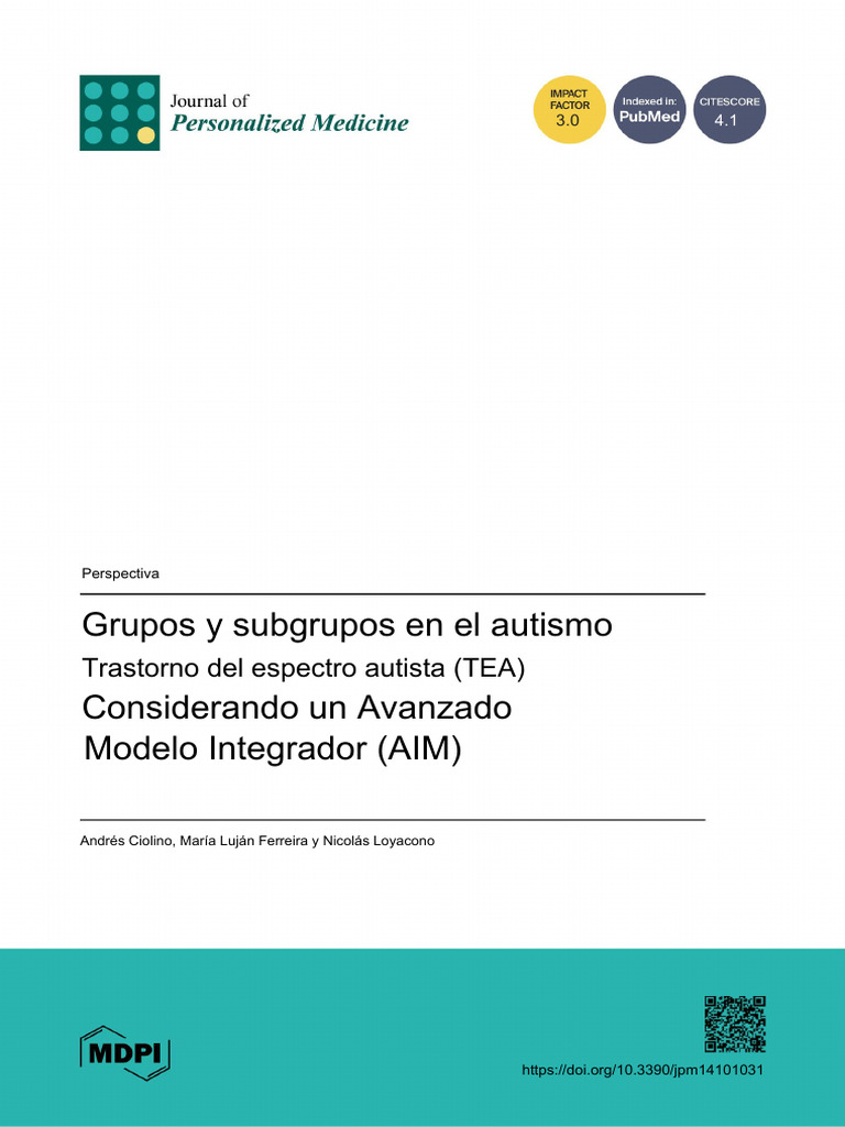 Grupos y Subgrupos en TEA: Modelo AIM | PDF | Espectro autista ...