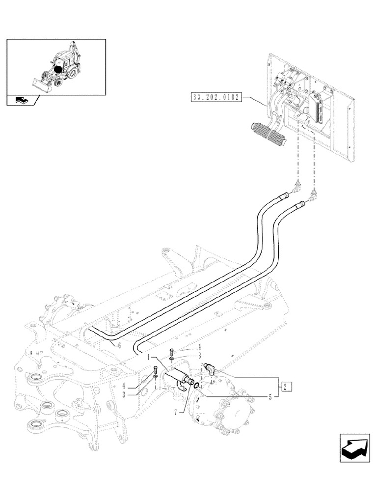 B90B Backhoe Loader Brake Pump Lines Parts | PDF