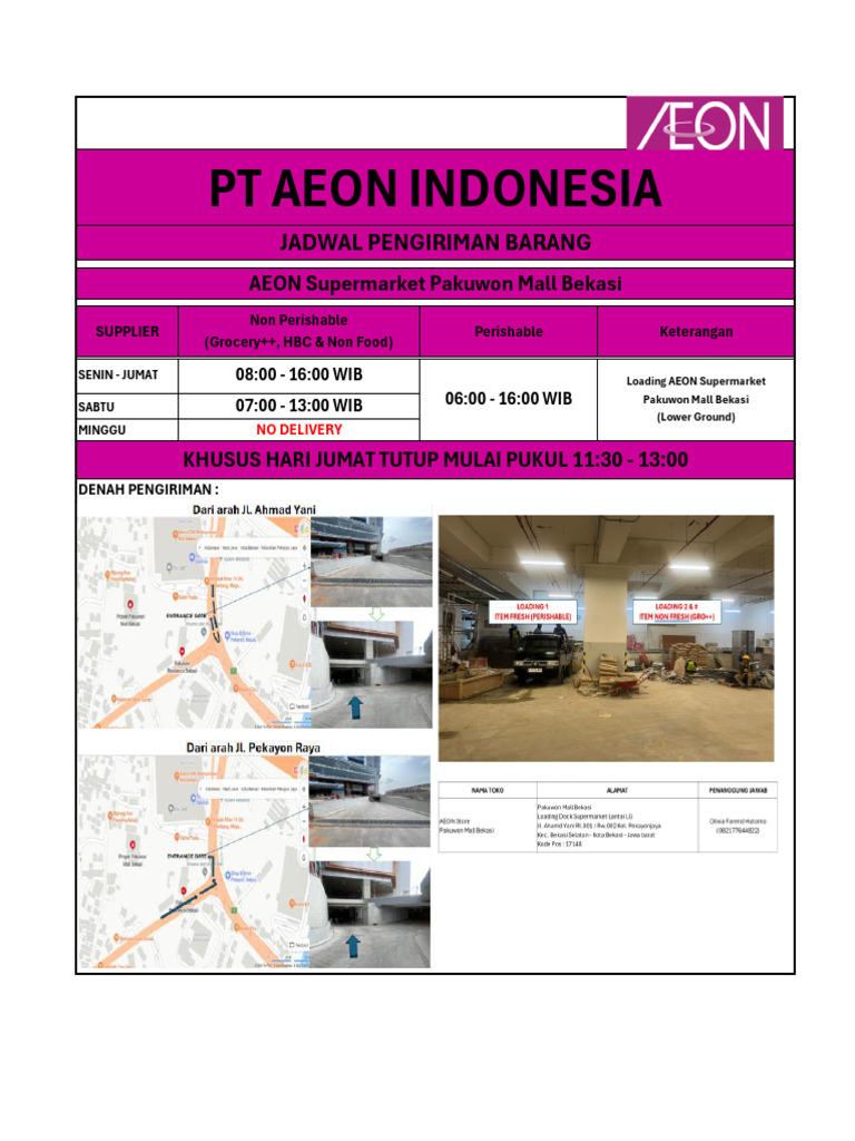 Denah Schedulle Loading Barang | PDF