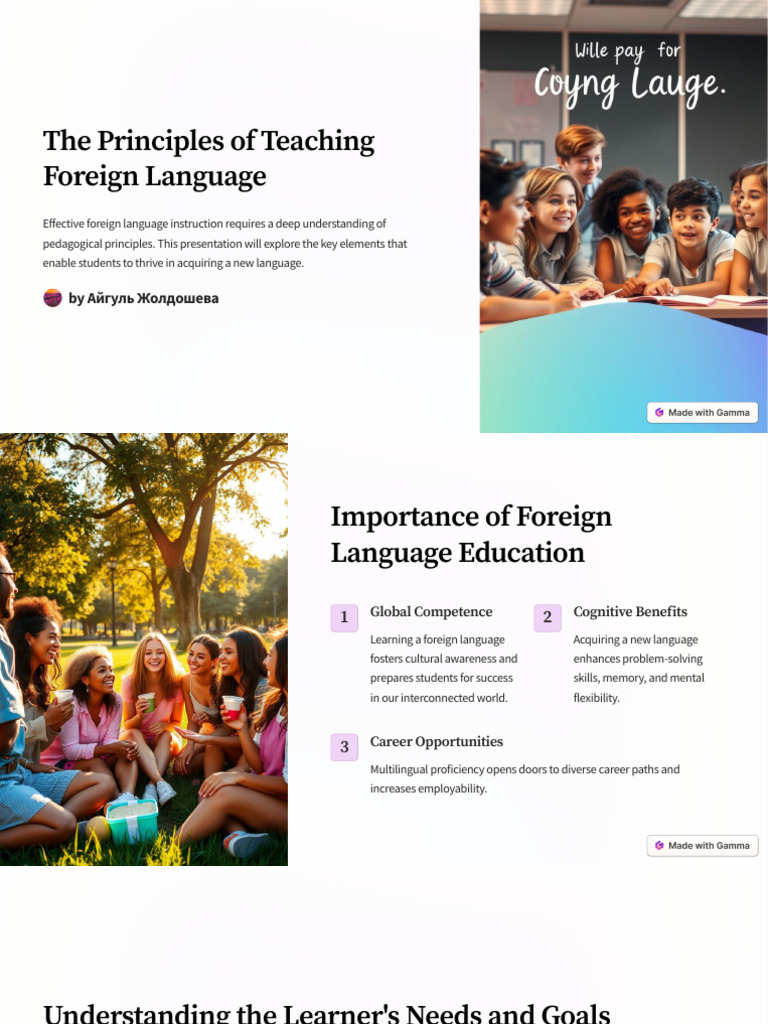 The Principles of Teaching Foreign Language | PDF | Foreign Language ...