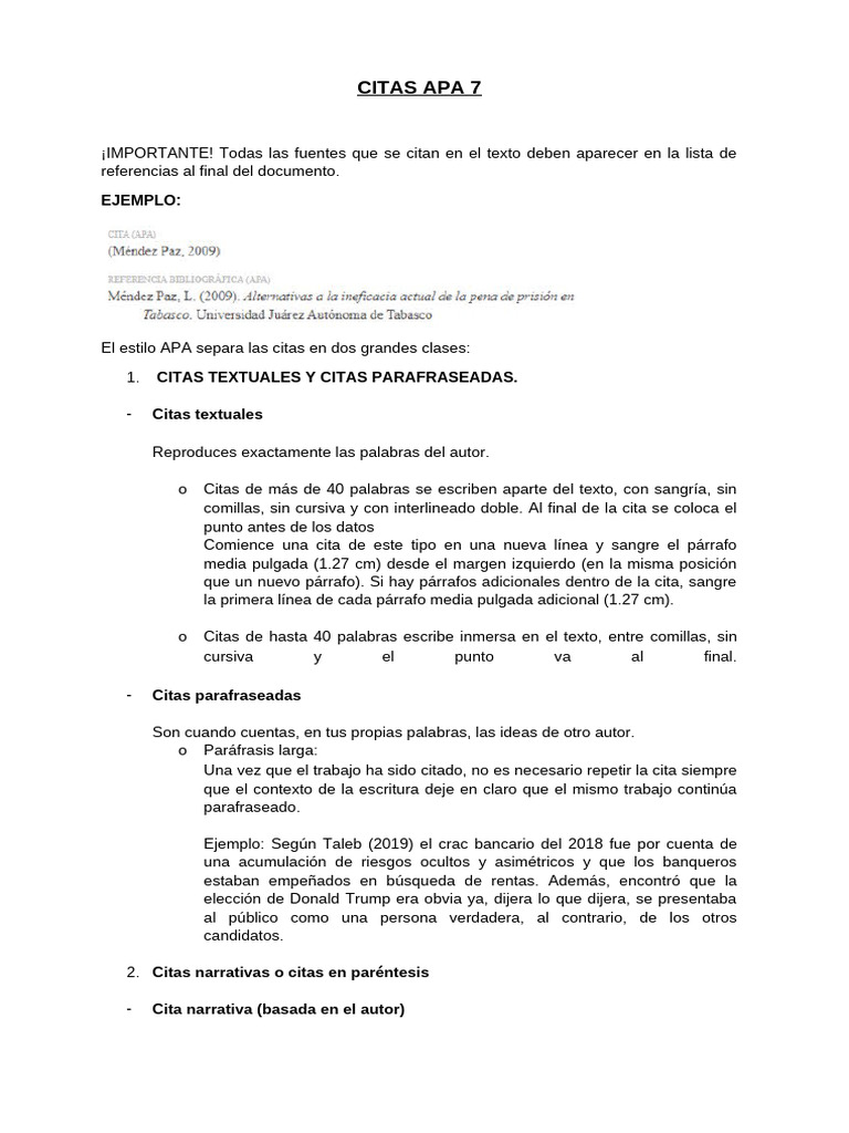 Guía de Citas APA 7 | PDF | Estilo apa