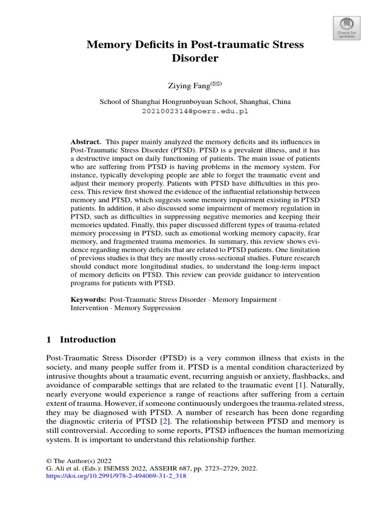125982111 | PDF | Psychological Trauma | Memory
