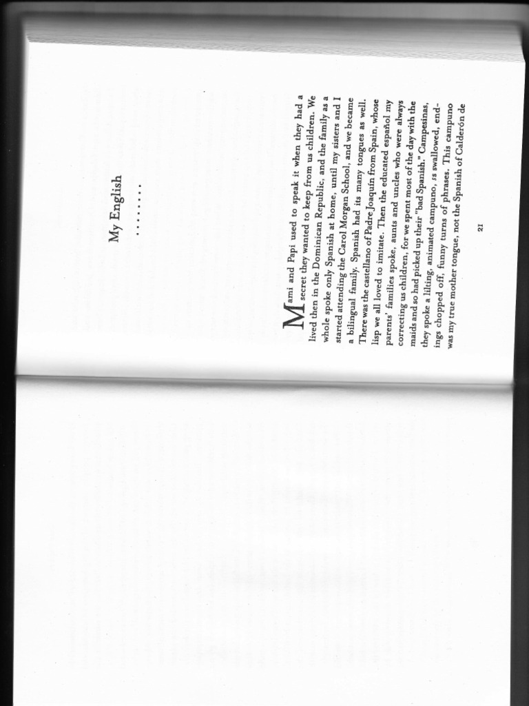 My English (Julia Álvarez) | PDF
