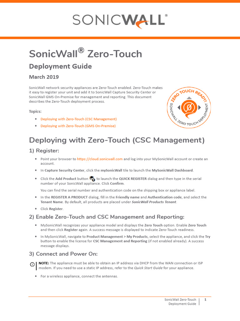 Zero Touch Deployment Guide | PDF | Trademark | Ip Address